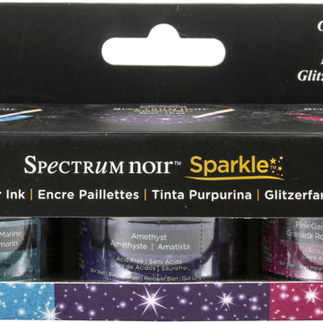 Crafter's Companion Spectrum Noir Sparkle Glitter Inks 1oz 3/Pkg - Glitz & Glamour