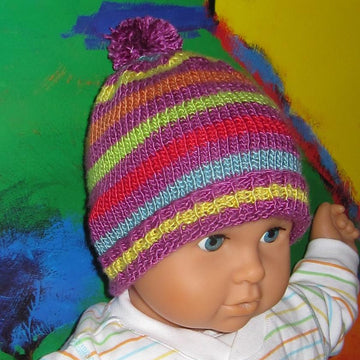 Baby  Stripe Bobble Beanie