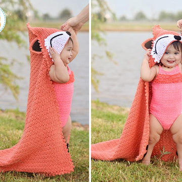 Foxy Beach Towel or Hooded Blanket