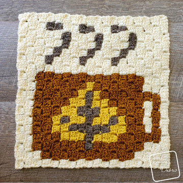C2C Tiny Fall Leaf Cup Afghan Square
