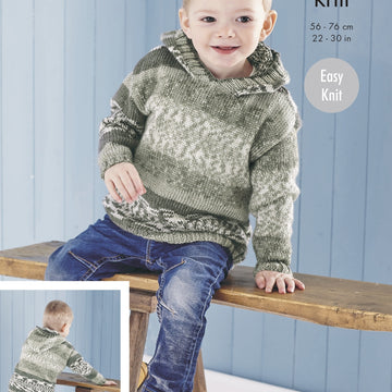 Sweater & Hoodie Knitted in King Cole Fjord DK - 5650 - Downloadable PDF