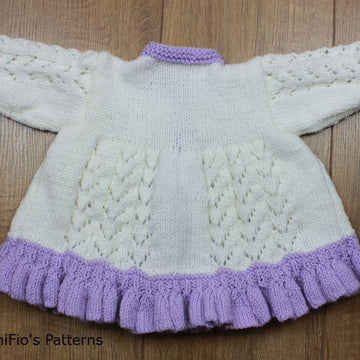 Knitting Pattern For Ruffled Edged Matinee Jacket, Bootees & Bonnet #188