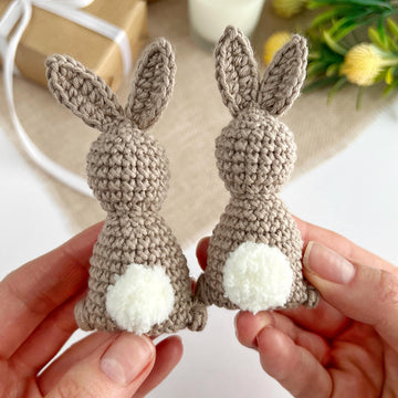 Crochet bunny keyring amigurumi pattern Rabbit keychain charm car hanger