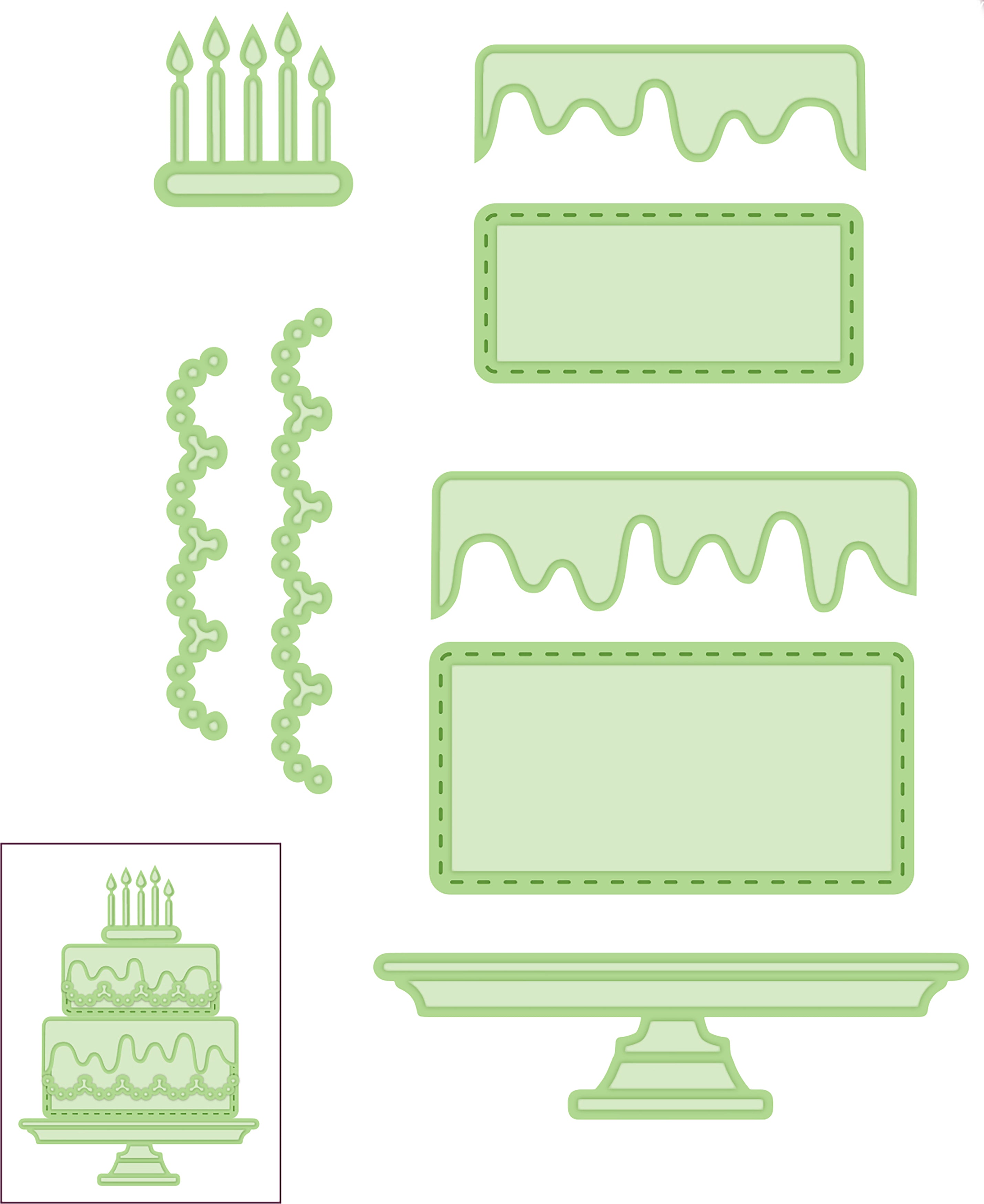 Creative Expressions Craft Dies By Sue Wilson - Necessities-Make A Cake 2.36"X3.15"
