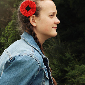 Knit-Look Crocheted Poppy