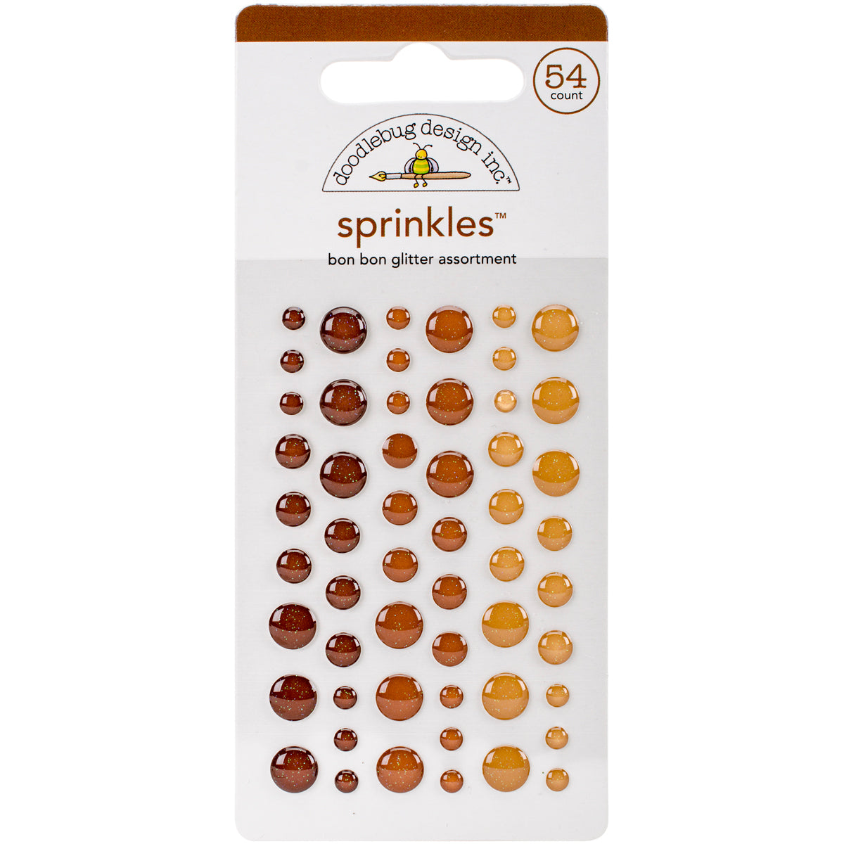 Doodlebug Sprinkles Adhesive Glitter Enamel Dots 54/Pkg - Bon Bon