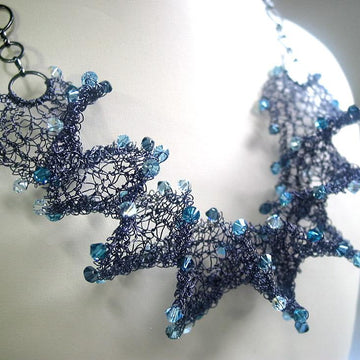 Crystal & Wire Spiral Necklace
