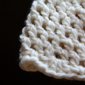 Bulky Crochet Knit Hat with Flower