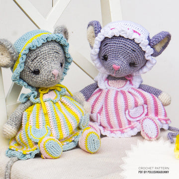 Doll Clothes, Crochet Pattern - Outfit Easter Mouse