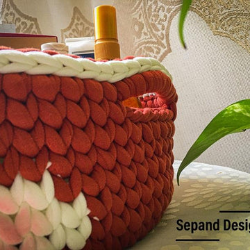 Recycled (t-shirt) yarn basket container-105