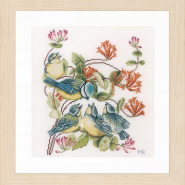 Lanarte Counted Cross Stitch Kit Chickadees Cross Stitch Kit