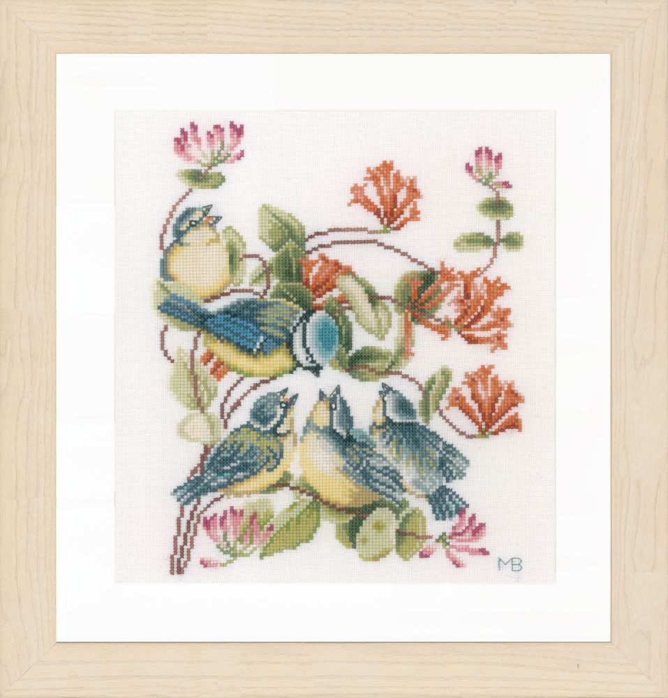 Lanarte Counted Cross Stitch Kit Chickadees Cross Stitch Kit