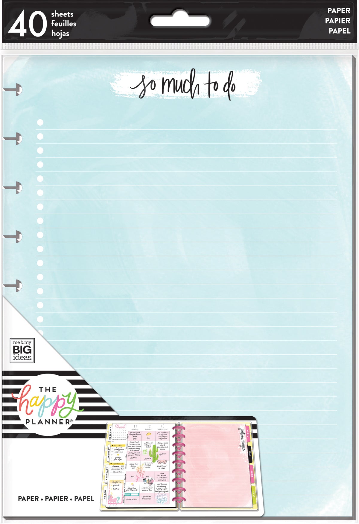 The Happy Planner Medium Full Sheet Fill Paper 40/Pkg - Student, So Much To Do