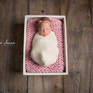 Newborn Photography Prop Chunky Blanket Layer Reversible