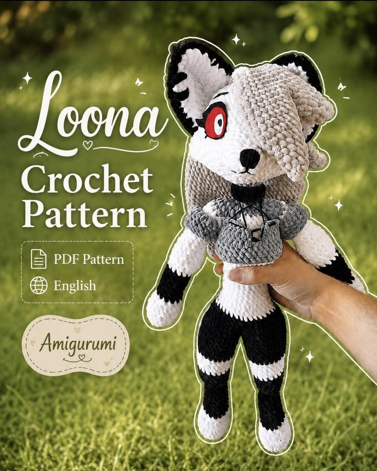 Loona from helluva boss, Amigurumi, crochet pattern