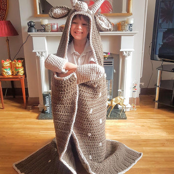 2in1 Woodland Deer Fawn Hooded Blanket Crochet Pattern