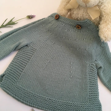 Droolworthy Detachable Bib Sweater in Debbie Bliss Baby Cashmerino BJ14