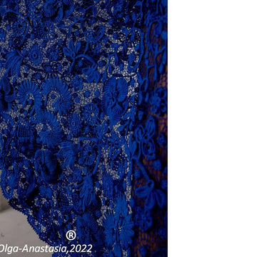 Blue lace suit - skirt and pullover