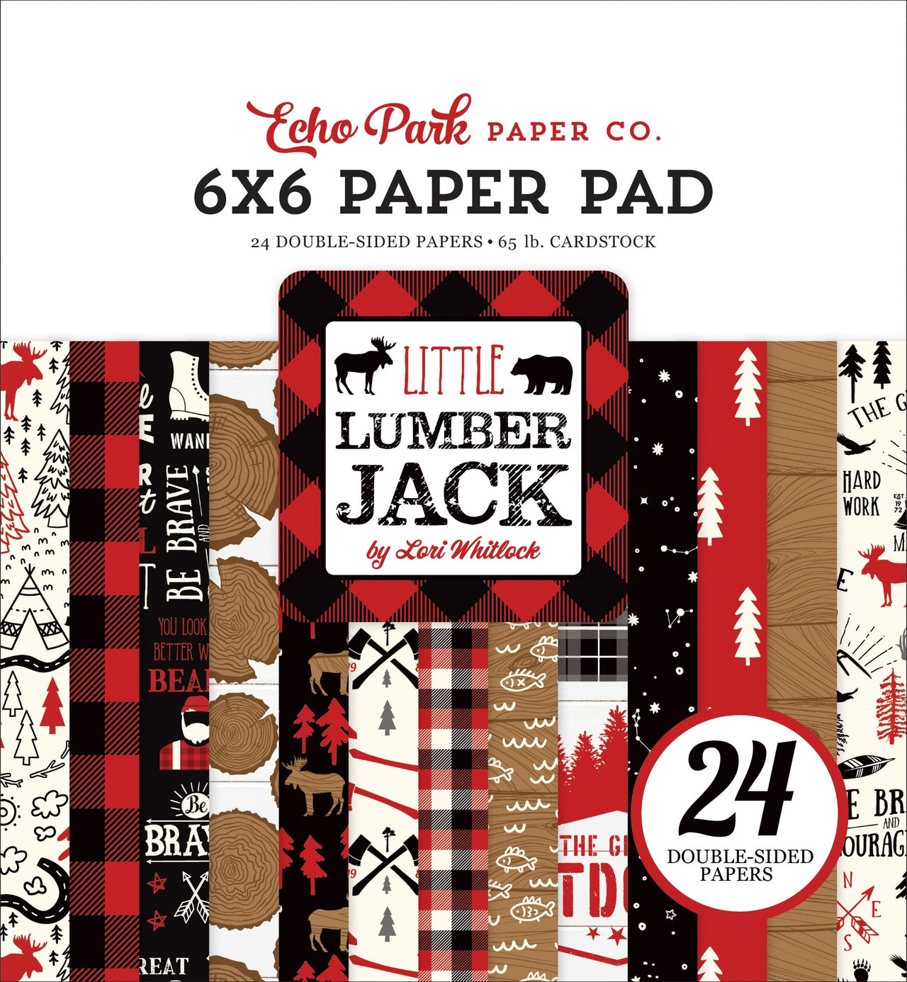 Echo Park Paper Echo Park Double-Sided Paper Pad 6"X6" 24/Pkg - Little Lumberjack, 12 Designs/2 Each