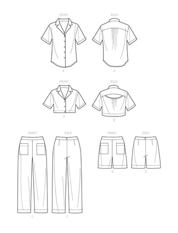 Simplicity Misses' Set of Tops, Cropped Pants and Shorts S9610 - Sewing Pattern