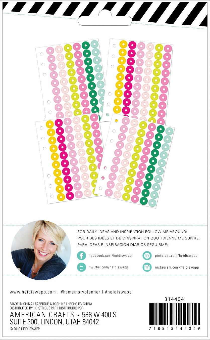 American Crafts Heidi Swapp Memory Planner Reinforcer Stickers 240/Pkg - Color Fresh