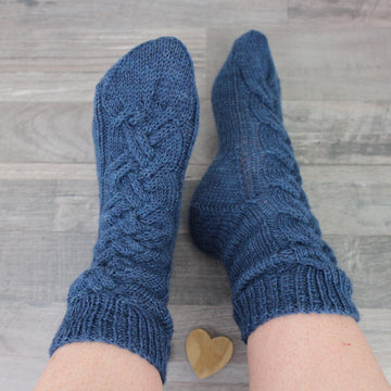 Avocado Cocktail Socks - Cable Knit Sock - German and English