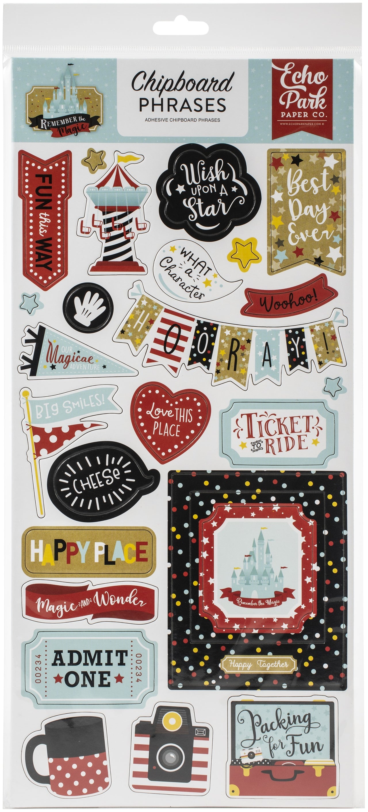 Echo Park Paper Remember The Magic Chipboard 6"X13" - Phrases
