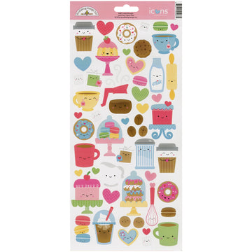 Doodlebug Cardstock Stickers 6"X13" - Cream & Sugar