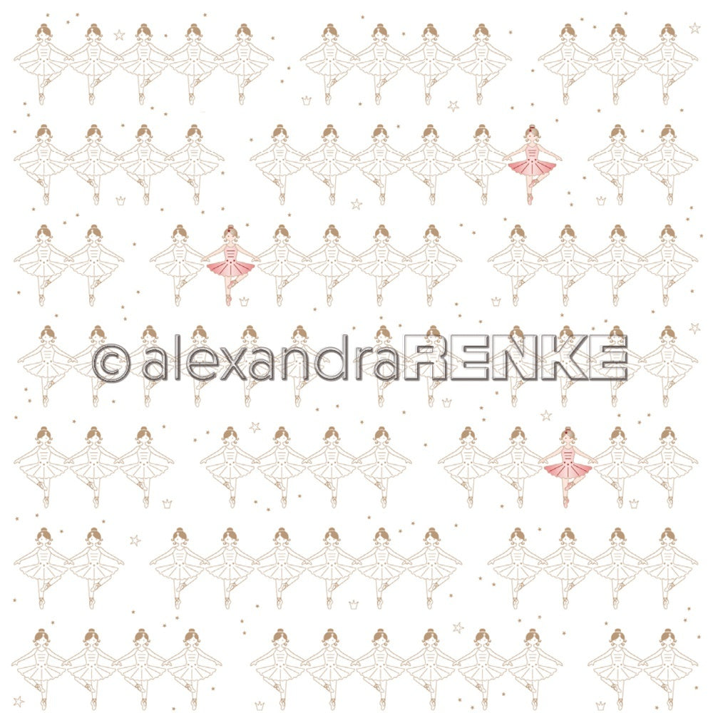 Alexandra Renke Nutcracker Design Paper 12"X12" 25/Pkg - Ballerina Outline