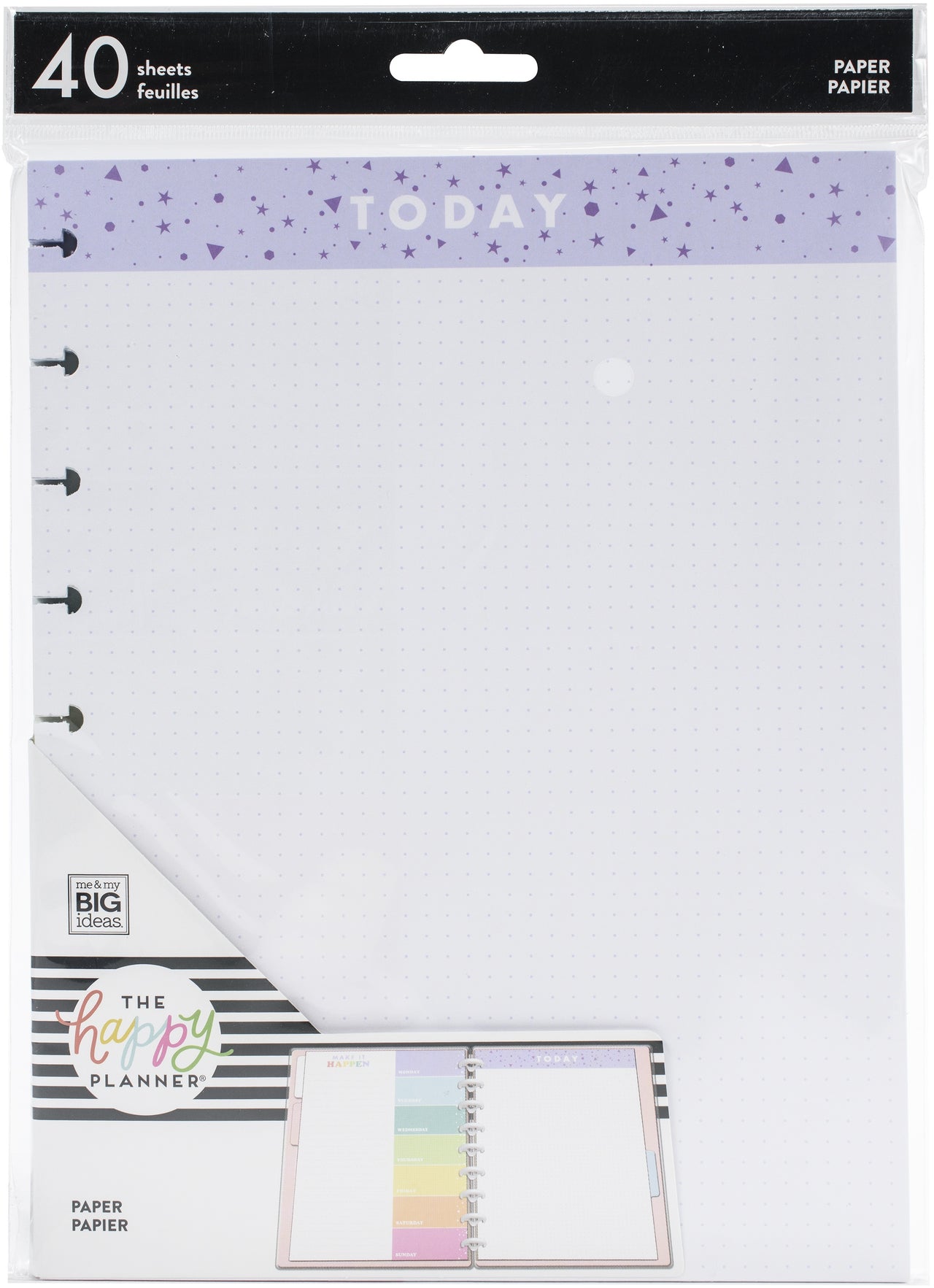 Happy Planner Fill Paper 9.25"X7" 40/Pkg - Color