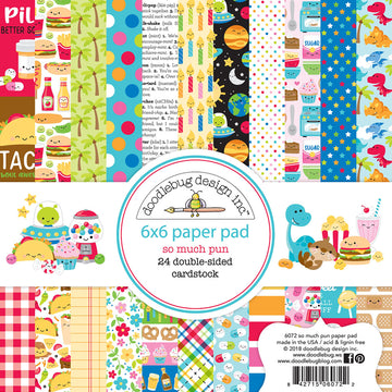 Doodlebug Double-Sided Paper Pad 6"X6" 24/Pkg - So Much Pun, 12 Designs/2 Each