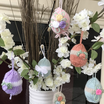 EASTER TREE EGGS HOME DECOR CHOCOLATE EGG COVER KNITTING PATTERN