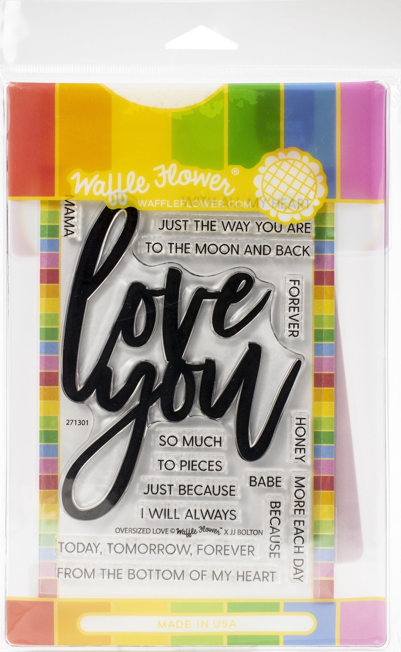 Waffle Flower Crafts Waffle Flower Stamp & Die Set - Oversized Love