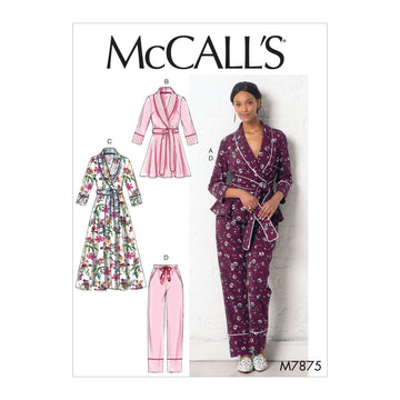 McCall's Misses' Jacket, Robe, Pants and Belt M7875 - Sewing Pattern