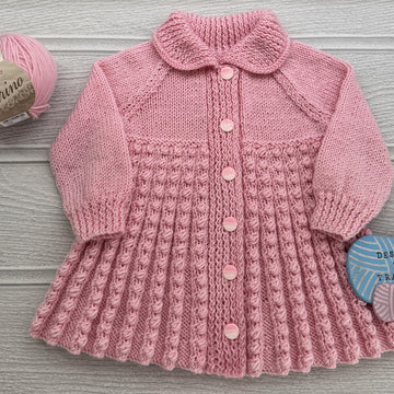 Bonnie Baby Coat, Beanie & Beret size 18" & 20" chest 6-9mths approx