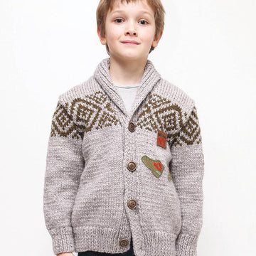 Boys Shawl Collar Cardigan in Bergere de France Alaska - 60508-442 - Downloadable PDF