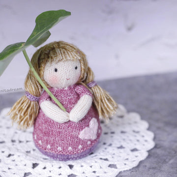 Doll Knitting Pattern - Knitted Doll Lucy
