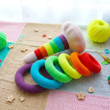Stacking Rings Rainbow Pig