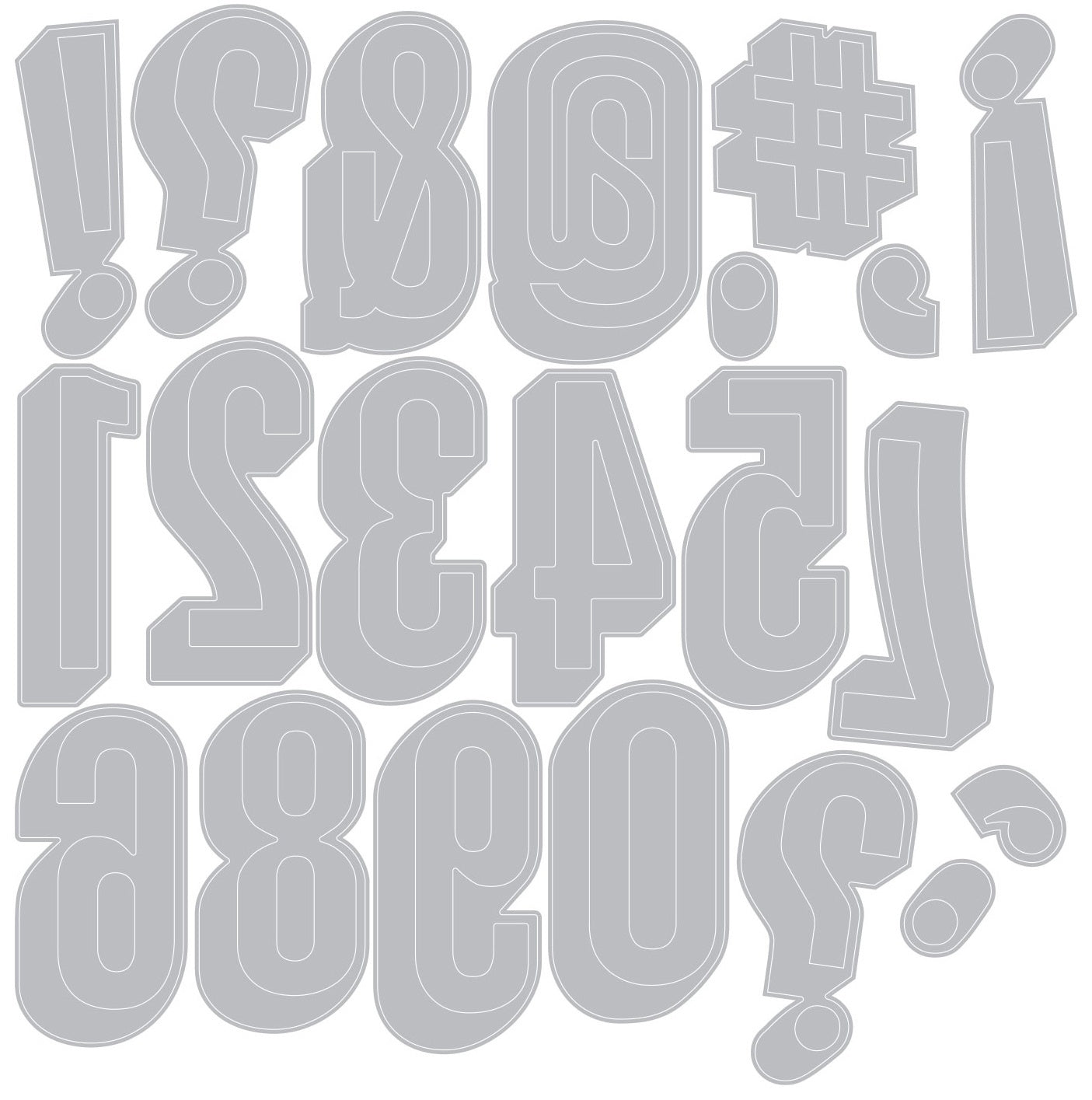 Sizzix Thinlits Dies By Tim Holtz 21/Pkg - Alphanumeric, Shadow Numbers