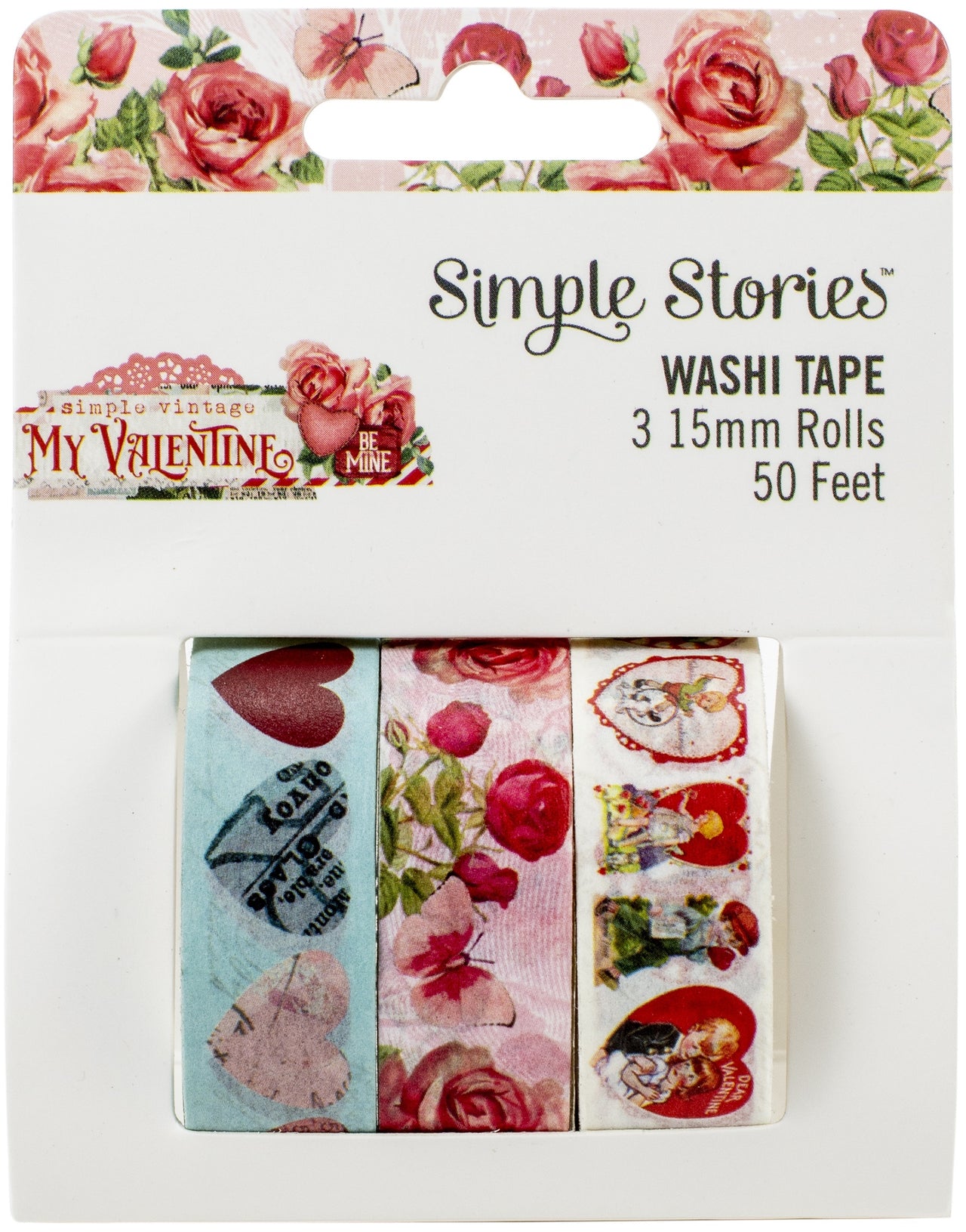 Simple Stories Simple Vintage My Valentine Washi Tape 3/Pkg - 613126