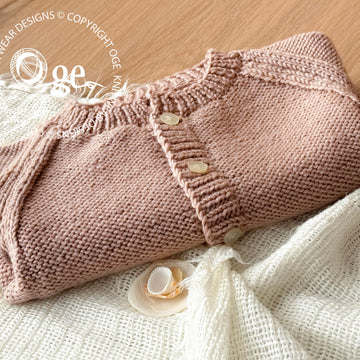 Round neck raglan sleeve cardi with cabled owls - P079