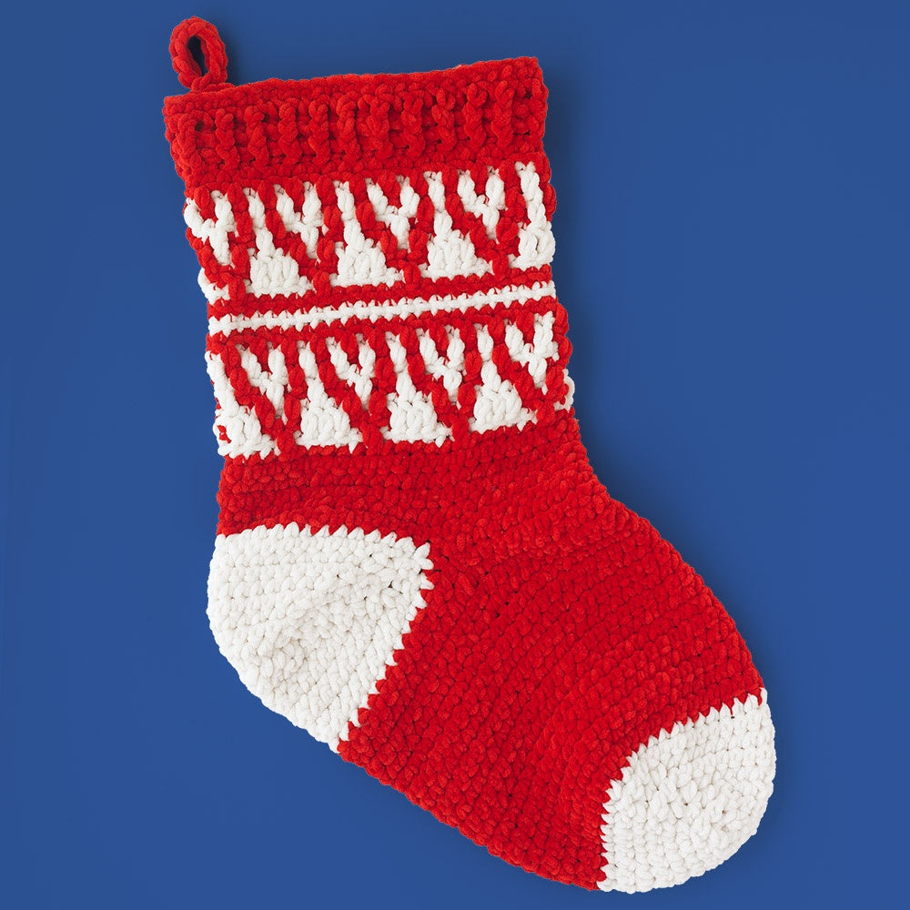 Jumbo Crochet Christmas Stocking - Free Crochet Pattern in Paintbox Yarns Chenille