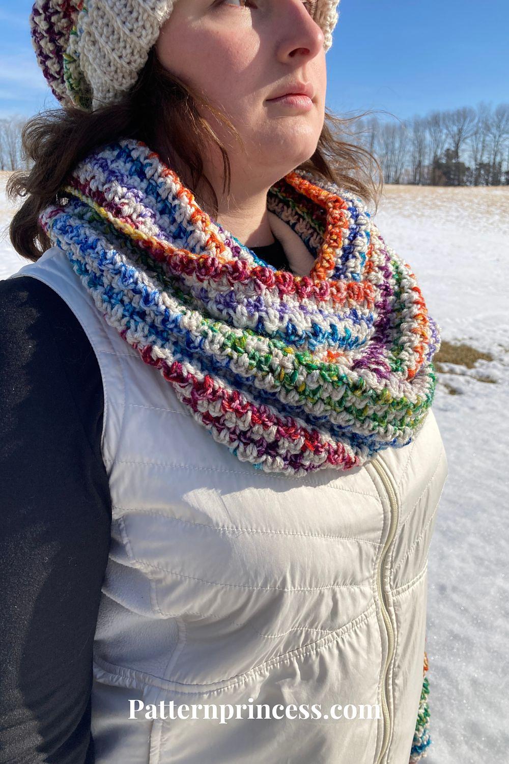 Frost Blossom Infinity Scarf