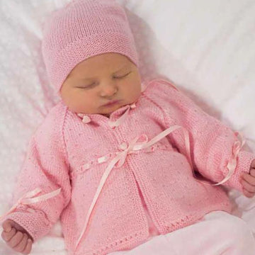 Fiona Matinee Jacket + Hat Pdf Knitting Pattern Sizes 0-12 Months Reborn