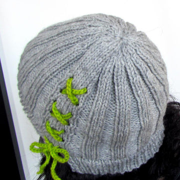 Lace Up Ribbed Beanie
