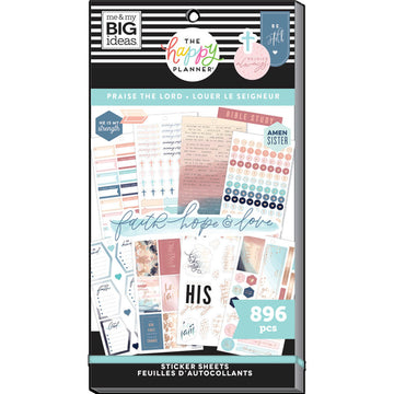 The Happy Planner Praise The Lord 30 Sheet Sticker Faith Pad