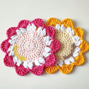 "Spring Blossom" Flower Coaster - Home Decoration Crochet Pattern