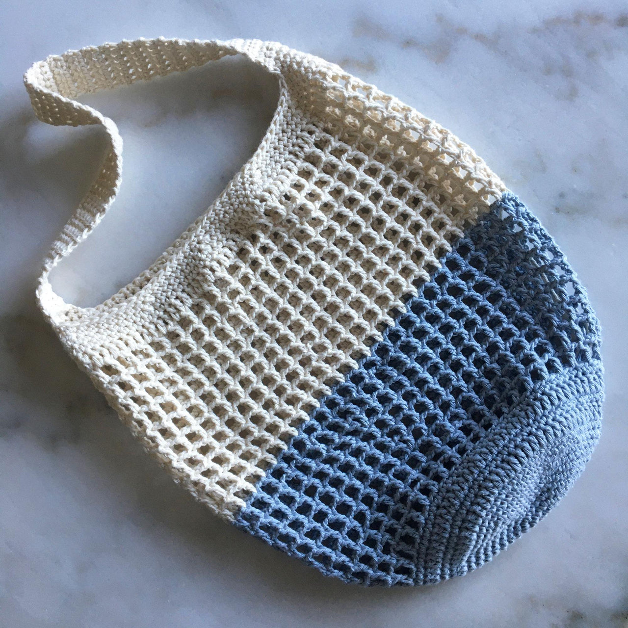 The Egg crochet market bag