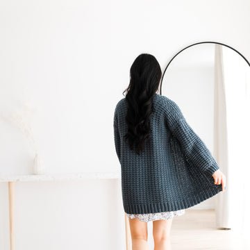 Midnight Waffle Cardigan