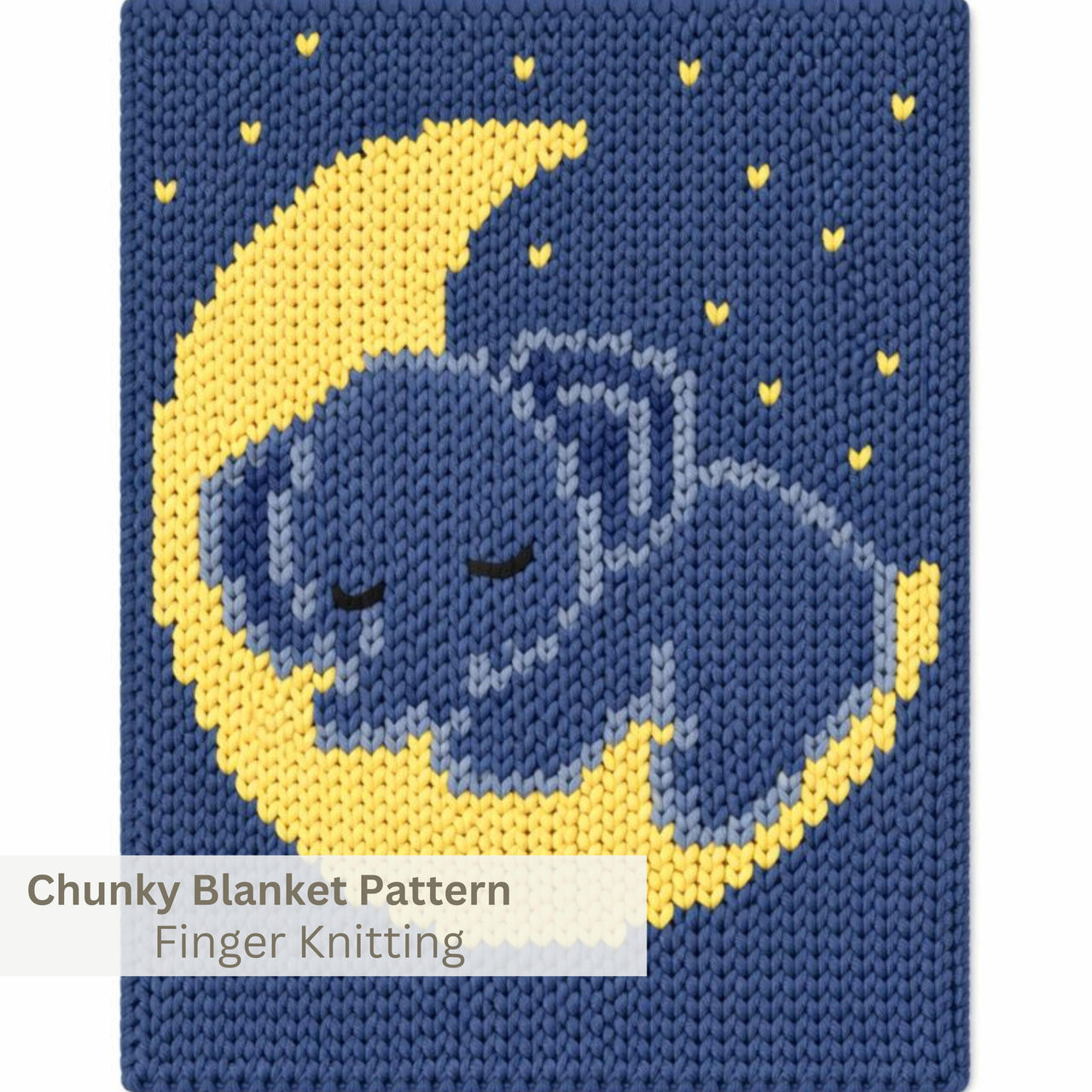 Elephant Baby Chunky Blanket Pattern : Finger Knitting Tutorial (PDF Pattern)